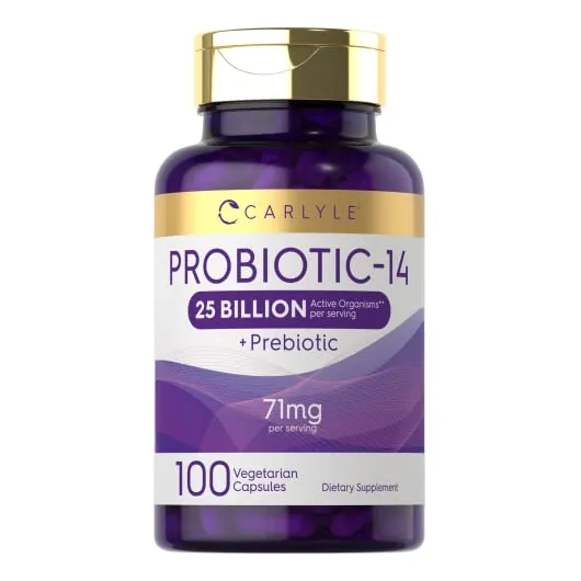 Suplemento probiótico Carlyle Probiotic-14, 25 mil millones de CFU