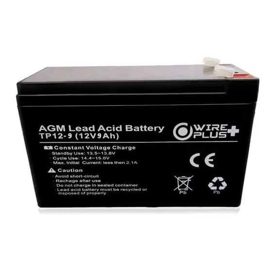 Bateria Para Lampara Emergencia 12v 9 Ah Wireplus +