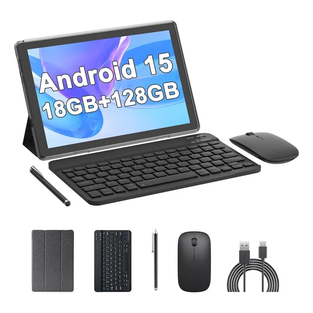 Tablet Android 15 (10'') 18gb(4+14) + 128gb Rom, Color Negro