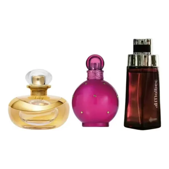 Kit 2 Perfumes Ideal Para Presentes Malbec , Lily E Fantasy 50ml Atente-se Na Descrição Do Produto.
