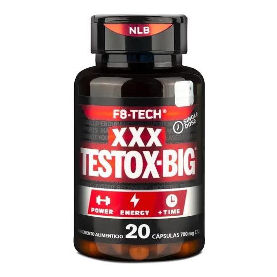 Testox-big Xxx, F8-tech, 20 Cápsulas Vigorizante Blinlab 700mg, Sin Sabor