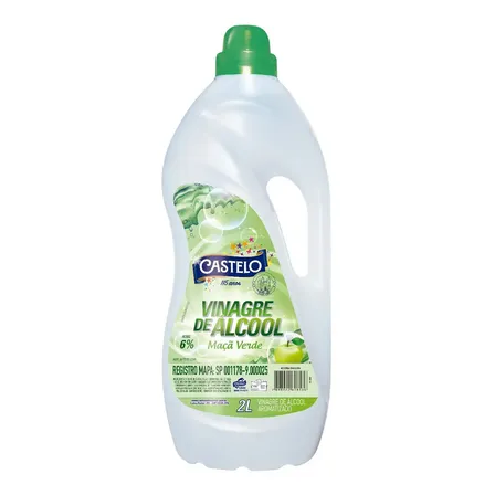 Vinagre De Alcool Maça Verde 6% Acidez Garrafa Castelo 2l