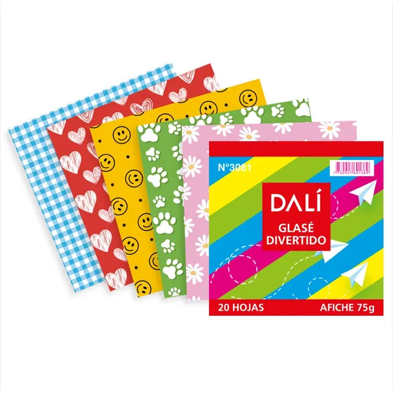 Papel Glacé Variedad Escolar Varios Glasé Divertido X20