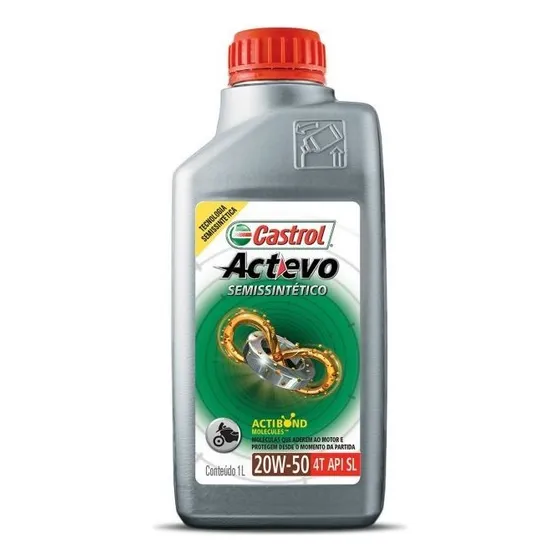 Aceite para motor Castrol semi-sintético 20W-50 para moto/cuatriciclo de 1 unidad x 1L