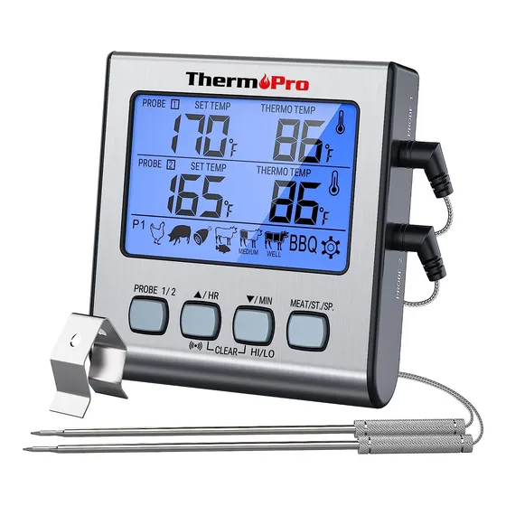 Termómetro P/ Carne Thermopro Tp17, Digital, De Sonda Doble