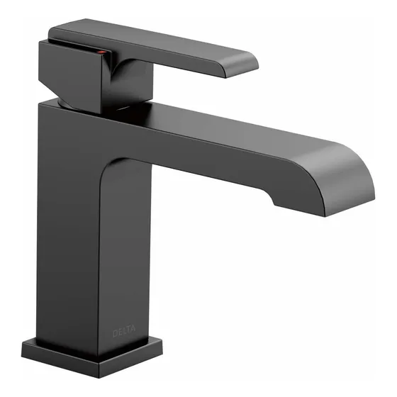 Grifo Baño Negro Mate Un Solo Agujero Una Sola Manija Metal