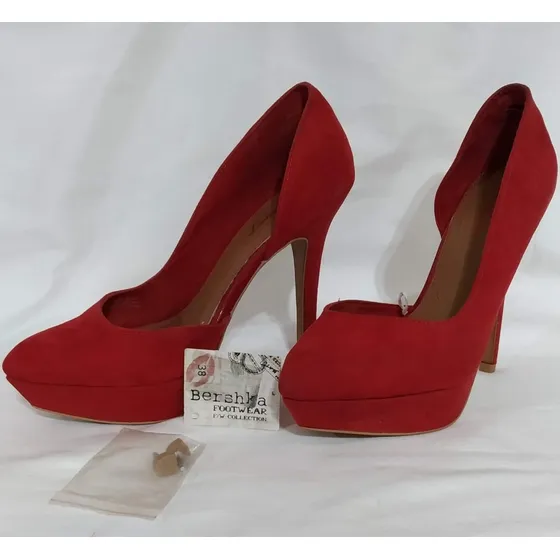 Bellos/modernos Zapatos Rojos Plataforma/tacón Bershka $ 45