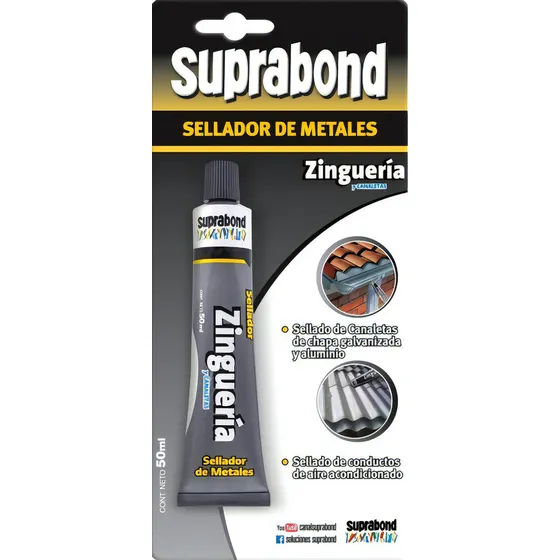 Sellador Zinguería Y Canaletas Pintable Suprabond  50 Ml.