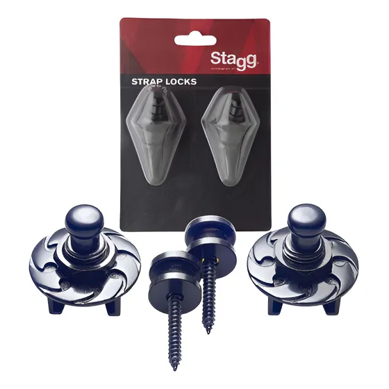 Traba Correa Strap Lock Negro Para Guitarra Stagg Ssl1bk
