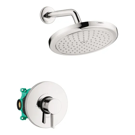 Completo Ducha Sistema Moderno 1 Rociador Cromo Aspero