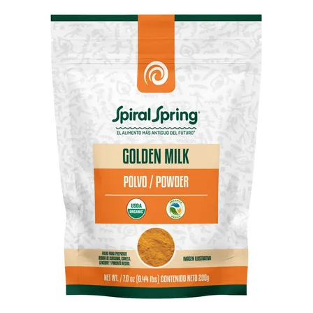 Golden Milk Leche Dorada 200g En Polvo Orgánica Curcuma Spir