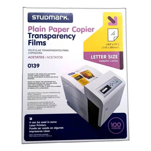 Acetato Imprimible Tamaño Carta Studmark 100 Laminas