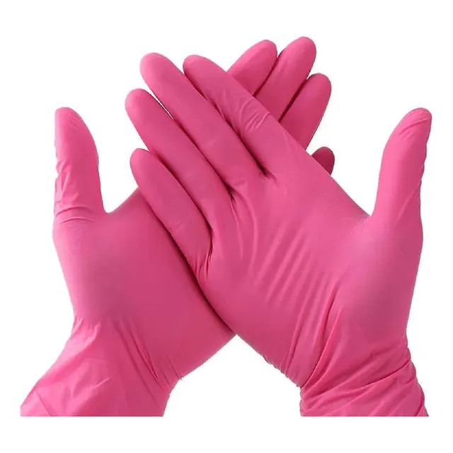 Guantes De Nitrilo Rosado Caja X 100und
