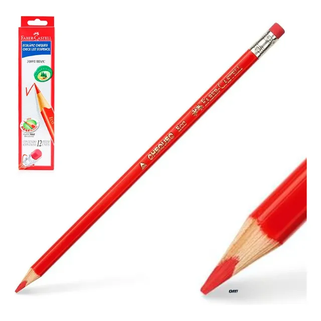 Cajx12 Lapiz Rojo Faber Castell