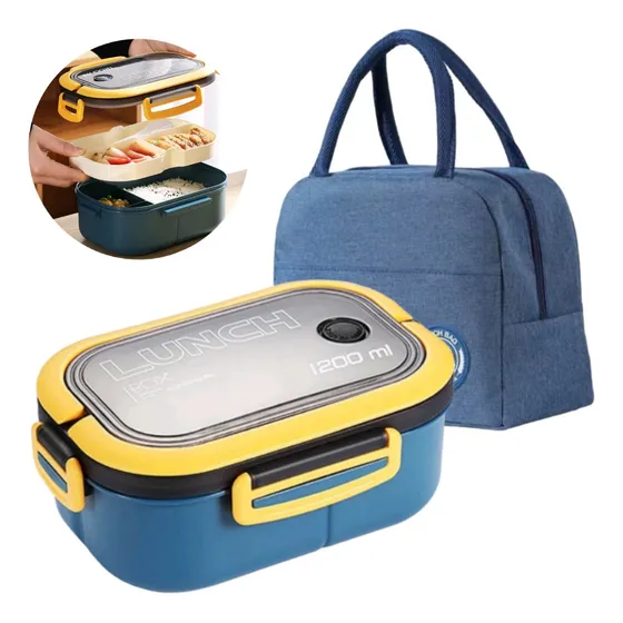 Kit Marmita Fitness 1l Com Bolsa Térmica Academia Trabalho
