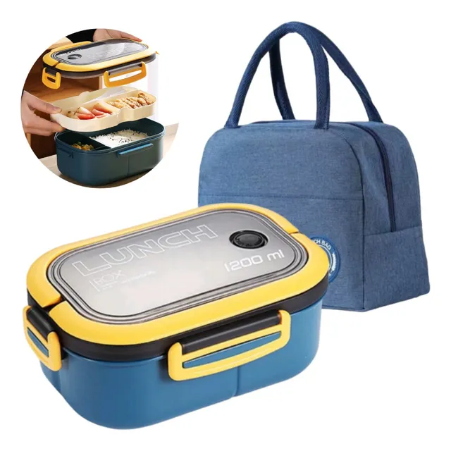 Kit Marmita Fitness 1l Com Bolsa Térmica Academia Trabalho