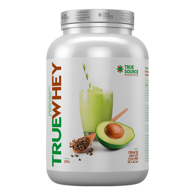 Whey Abacate Nibs Cacau Proteína Hidro Isol 837g True Source Whey Abacate Nibs Cacau Proteína Hidro Isol 837g True Source