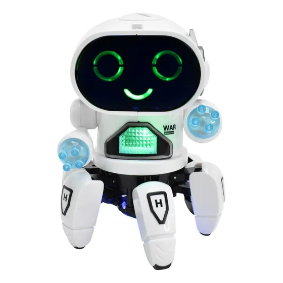 Juguete Robot Bailarín Con Luces Y Sonido Color Blanco
