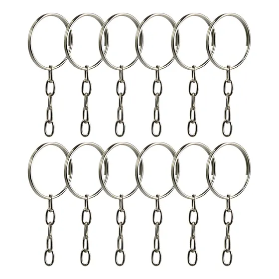 Argola Para Chaveiro 25mm Com Corrente Prata 1000 Unidades