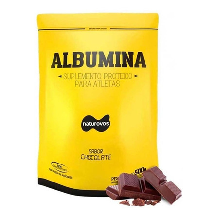 Suplemento em  pó Naturovos  Albumina carboidratos/minerais/proteínas/vitaminas sabor chocolate em sachê de 500g