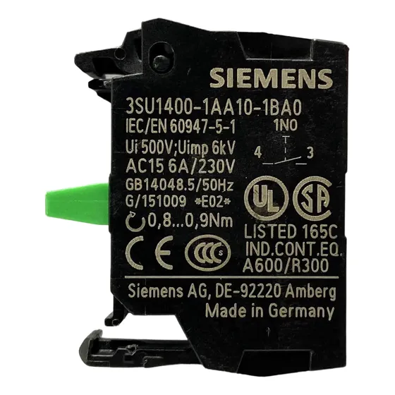 Bloco De Contato Auxiliar 10a 500v Para Botão 1na Siemens