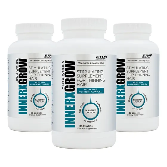 Pack X3 Innerx Grow L-cystine Cápsulas Para Caída De Cabello Sin Sabor