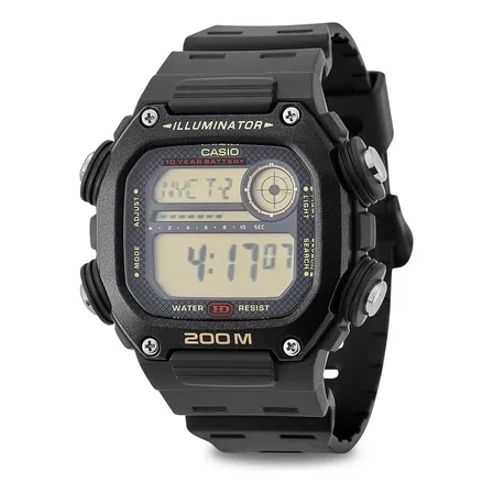 Relógio Casio Masculino Digital Quadrado Dw-291h-9avdf Preto Cinza
