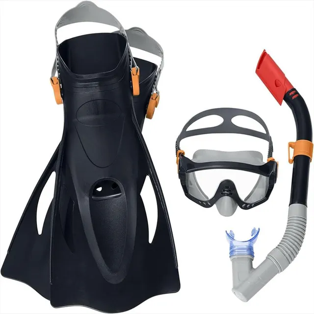 Buseo Natacion Snorkel Careta Chapaleta Negro Bestway