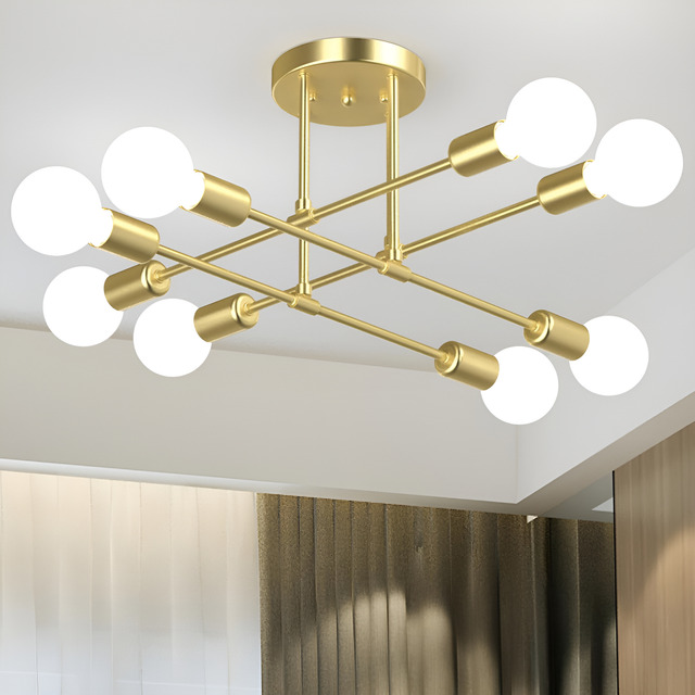 Luminária Lustre Teto Moderno Pendente Para Sala 8 Lâmpadas Luminária Lustre Teto Moderno Pendente Para Sala 8 Lâmpadas