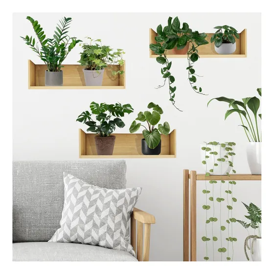 Calcomanías De Pared De Plantas Verdes 3d Bonsai Planta De Y