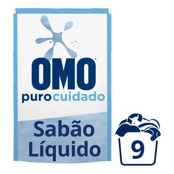 Sabão Líquido Omo Puro Cuidado Sachê Refil 900 ml