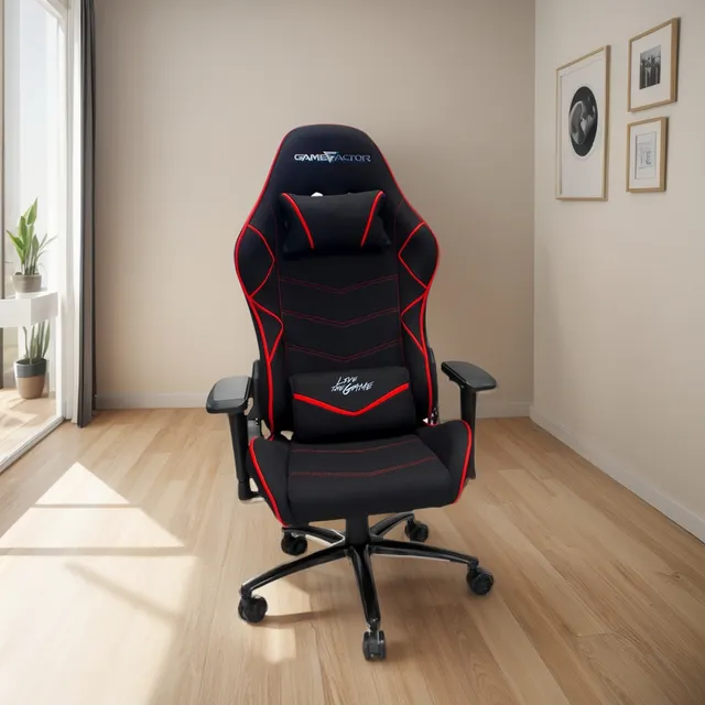 Silla Gamer Game Factor Hasta 150kg Negro/rojo Cgc600-rd