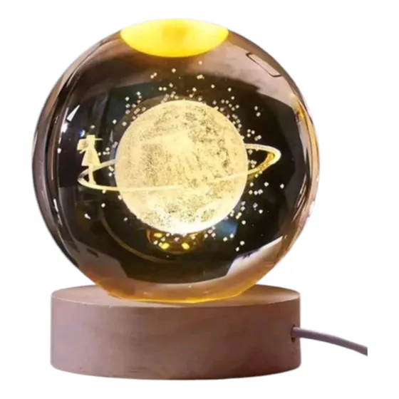 Lámpara De Galaxia Planetaria Bola De Cristal, Brillante Led