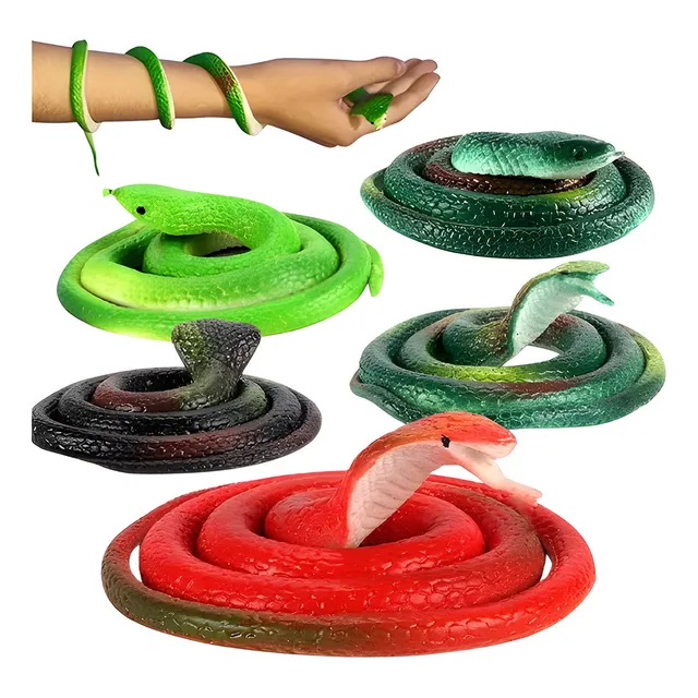 4un Cobras Falsa 80cm Realista Brinquedo Pegadinha Borracha