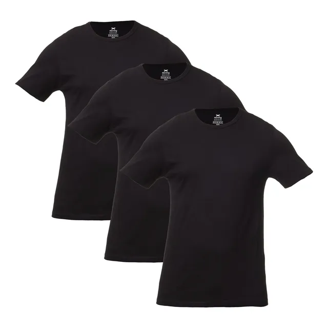 Kit Com 3 Camisetas Masculinas Básicas Slim Cor Preto Hering