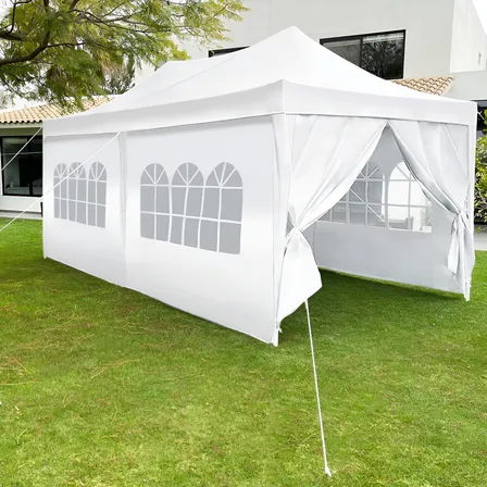 Carpa Toldo Plegable 3 X 6 M Serie Premium+ Paredes + Maleta Color Blanco