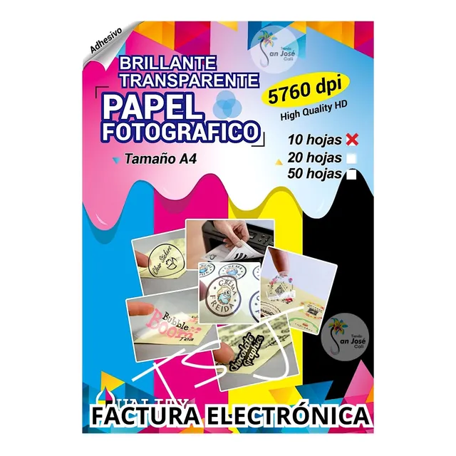 Papel Adhesivo Transparente Pet Waterproof