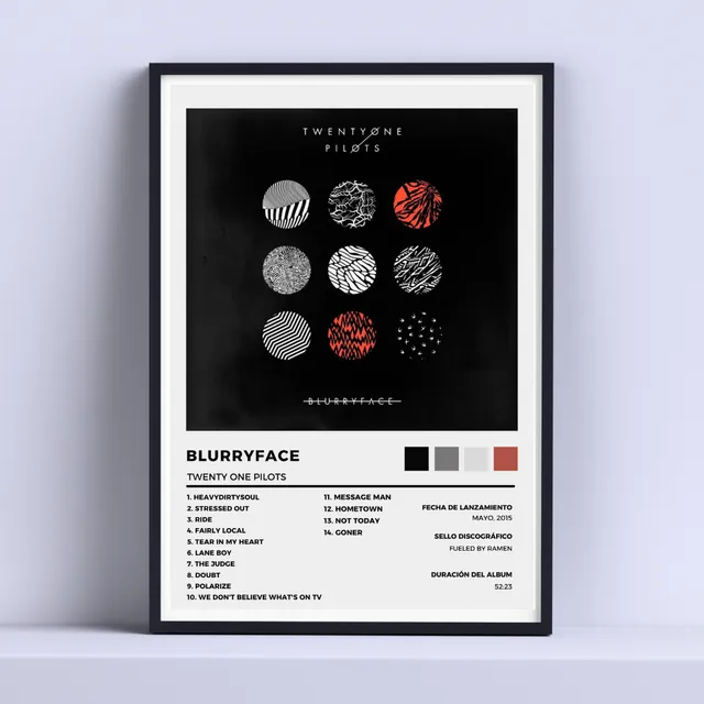Cuadro Twenty One Pilots Blurryface Decorativo 30x40cm 