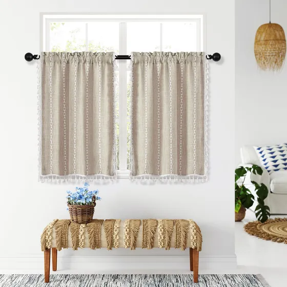 Mitovilla Cenefa Cocina Boho 26  Ancho X 36  Largo Cortina 2