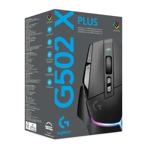 Mouse gamer inalámbrico recargable Logitech Serie G G502 X Plus black