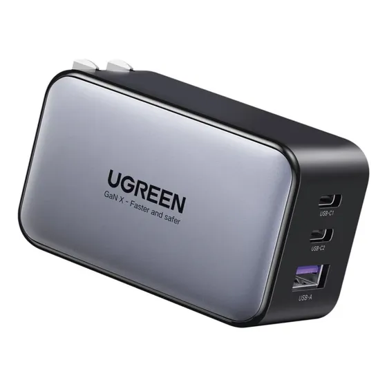 Cargador De Pared Nexode 3 Puertos De Carga Rápida Ugreen 65w Usb A + 2 Usb C (gris) - 10334