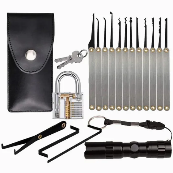 Kit De Ganzúas Profesionales 15 Piezas Con Candado Y Manual