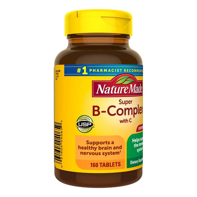 Tabletas De Complejo Súper B + Vitamina C, Marca Nature Made