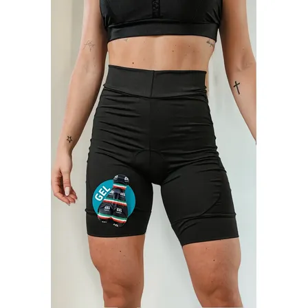 Bermuda Ciclismo Short Feminina Acolchoada Gel Bike C/ Bolso