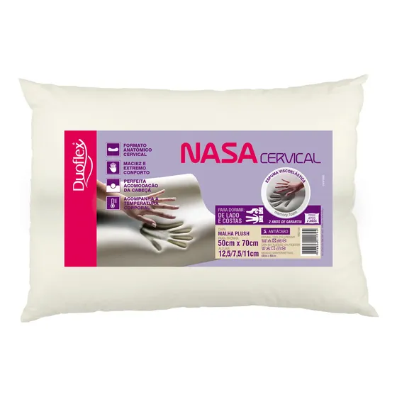 Travesseiro Duoflex Nasa Cervical Visco Nn2100 50x70