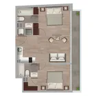 2 dormitorios  |  2 baños