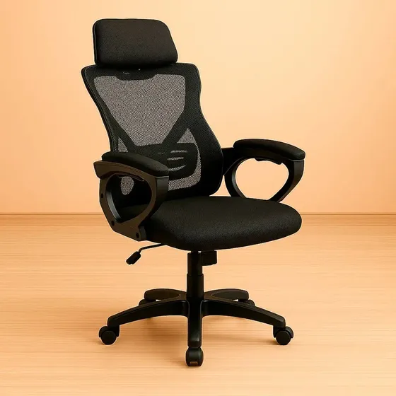 RD Ejecutivo ErgoFlex Silla Oficina Ergonomica Basculante Reclinable Con Apoyacabeza Rd Negra