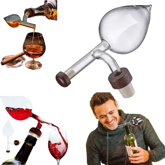Aireador Decantador De Vino Botella Tapon Regalo Copa