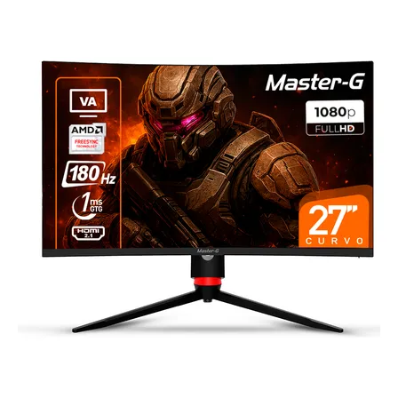 Monitor Gamer 27"" Curvo FHD 1080p VA 180Hz 1Ms MGMG2740C Master-G Color Negro