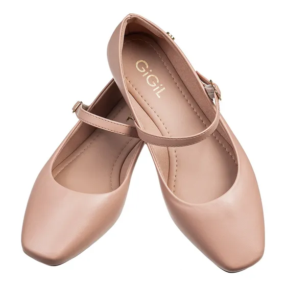 Sapato Feminino Sapatilha Bico Quadrado Mary Jane Boneca